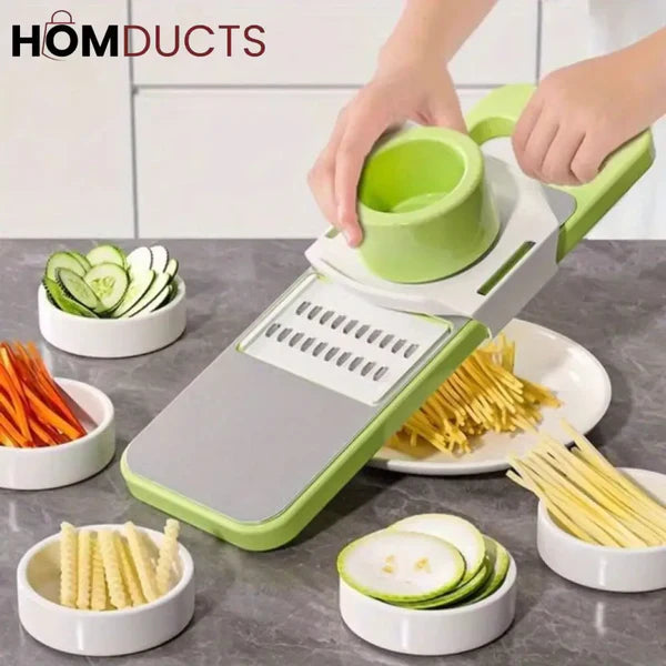 WMMO 6 in 1 Multifunctional Kitchen Grater with Container, Easy to Clean, Kitchen Fruit Vegetable Cheese Slicer Shredder